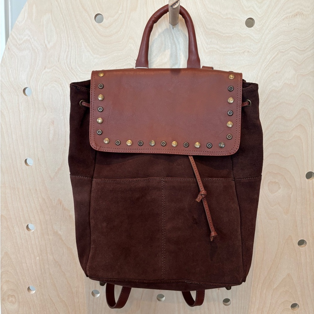 NEW! $248 Sundance Simplicity Embellished Backpack in Chocolate 100 Cow Leather - Picture 3 of 13